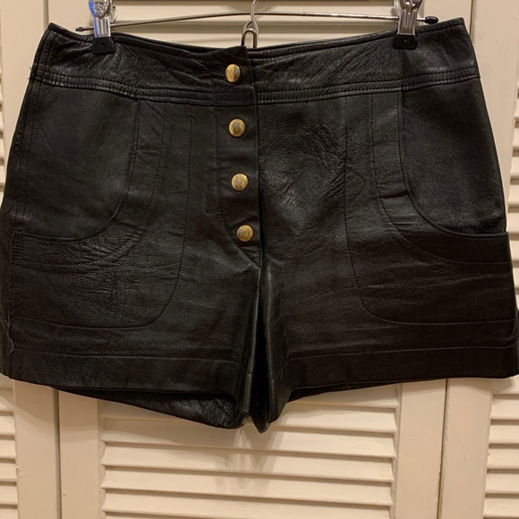 high waisted pleather shorts